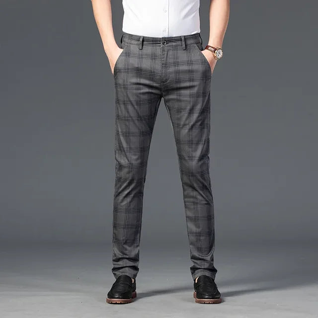 Casual Fashion Plaid Slim Pants