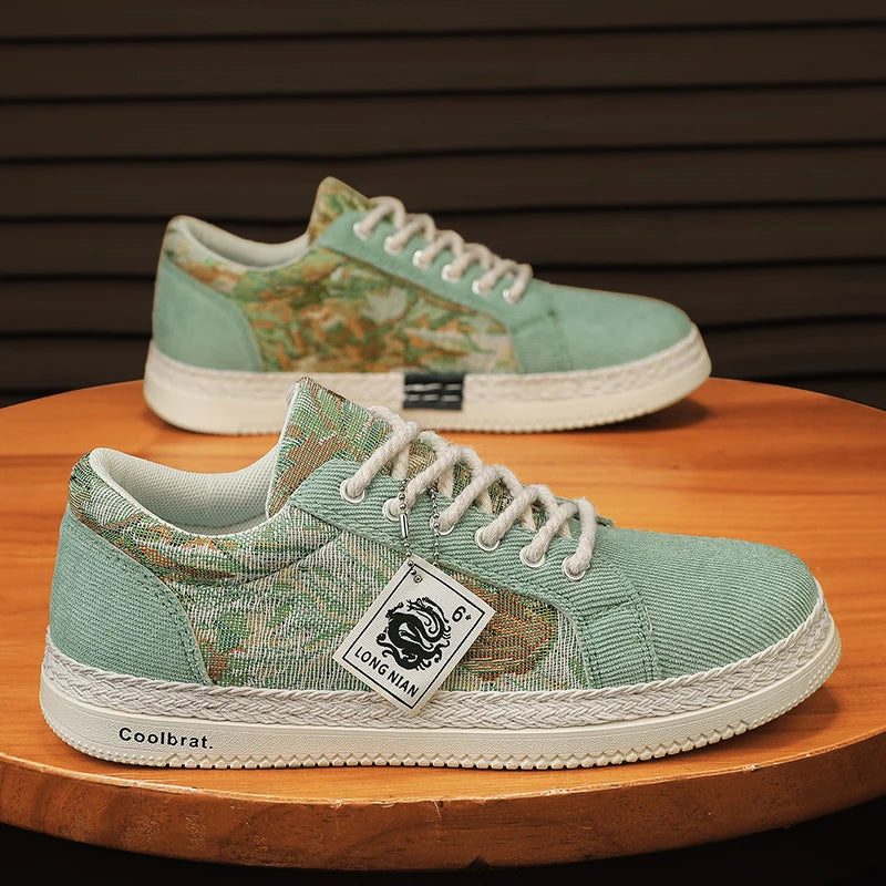 Artistic Print Canvas Low-Top Sneakers