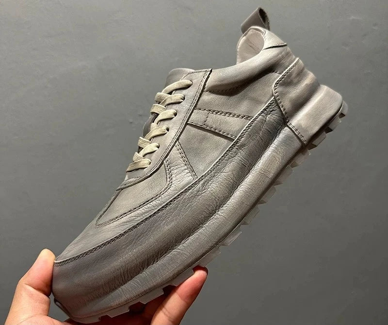 Genuine Leather Low-Top Retro Sneakers