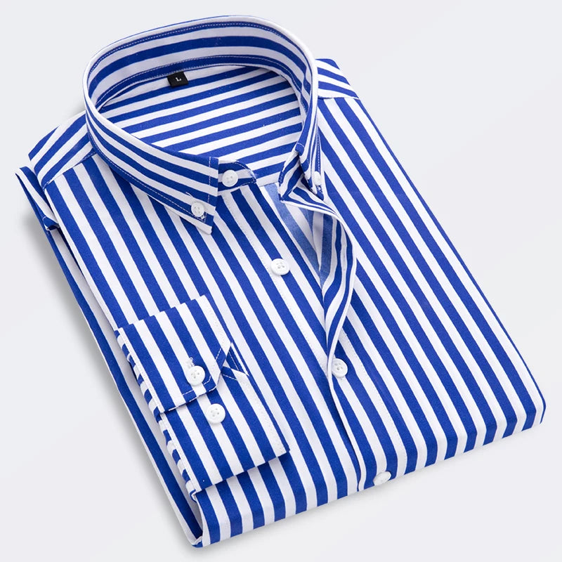 Men's Striped Casual Long Sleeve Shirt