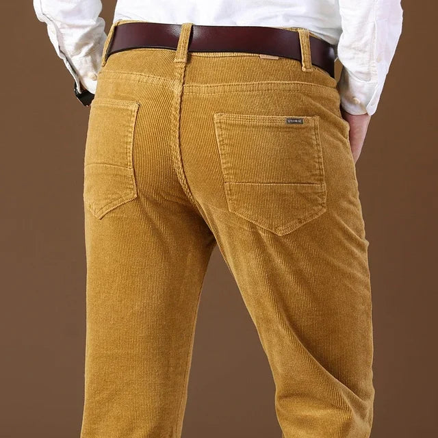 Solid Corduroy Casual Fit Trousers