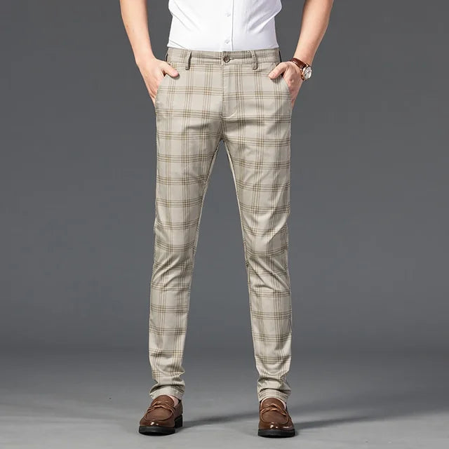Casual Fashion Plaid Slim Pants