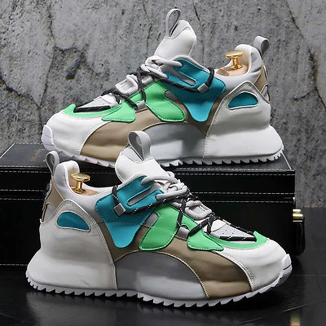 Mixed Colors Chunky Low-Top Sneakers