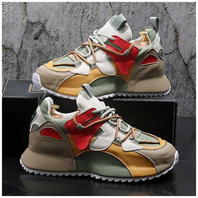 Mixed Colors Chunky Low-Top Sneakers