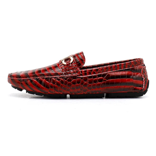 Luxury Snakeskin Split Leather Loafers