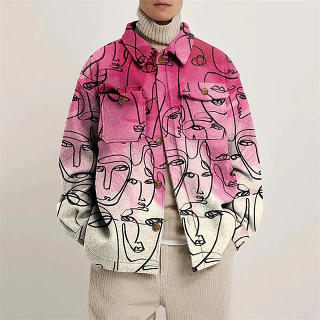 Casual Printed Pattern Men's Jacket