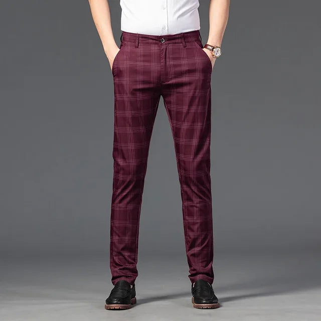 Casual Fashion Plaid Slim Pants