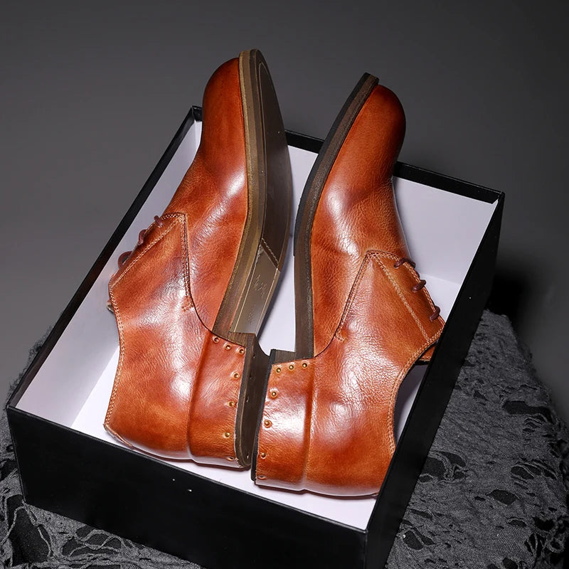 Goodyear-Welted Vintage Leather Derby Shoes