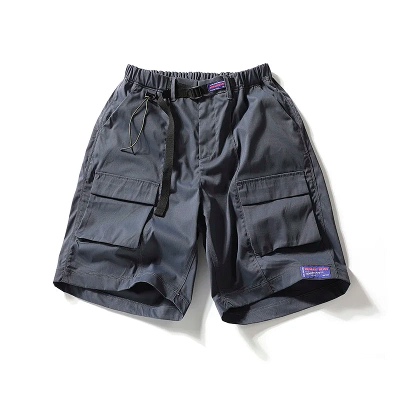 Safari Style Solid Loose Cargo Shorts