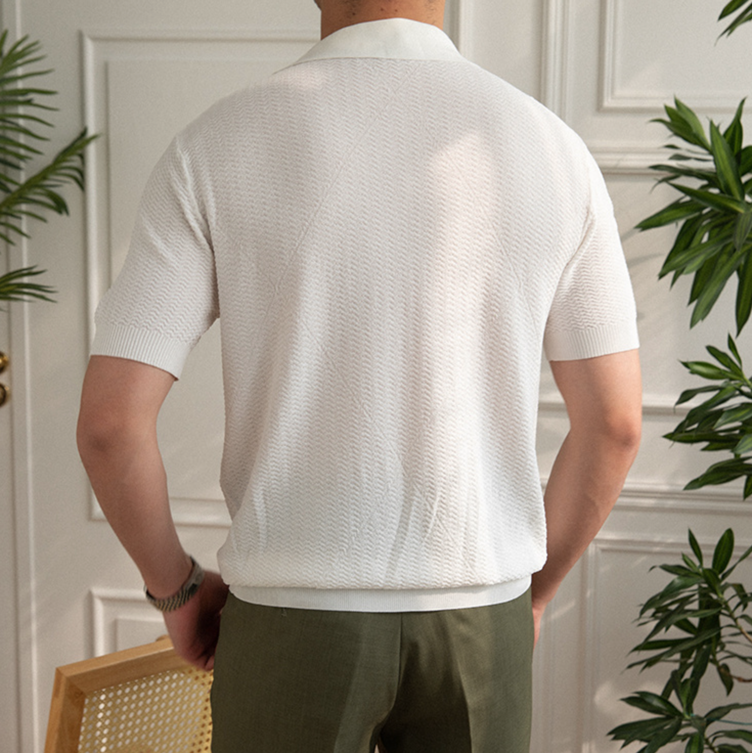 Casual Solid Color Short Sleeve Polo Shirt