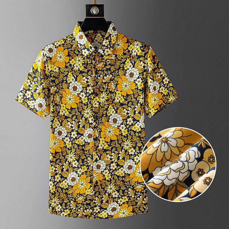 Summer Floral Hawaiian Beach Men Shirt