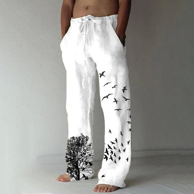 Floral Printed Drawstring Loose Pants
