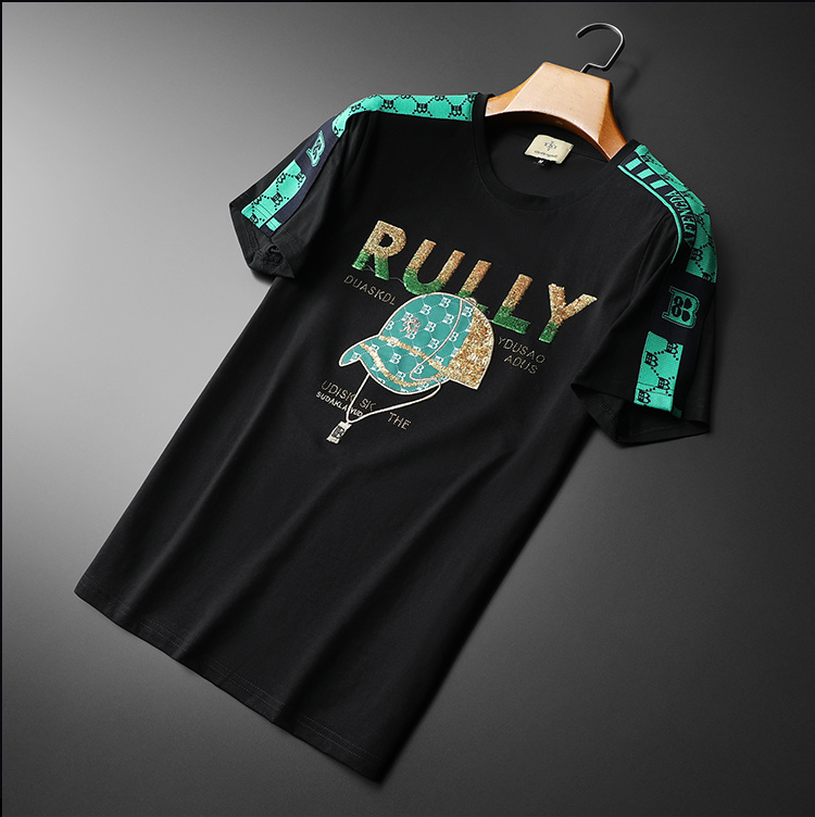 Embroidery Blink Hat Pattern Men T-Shirt