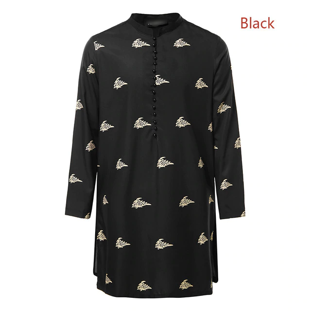 Printed Classic Tunic Cut Men Kurta Shirt