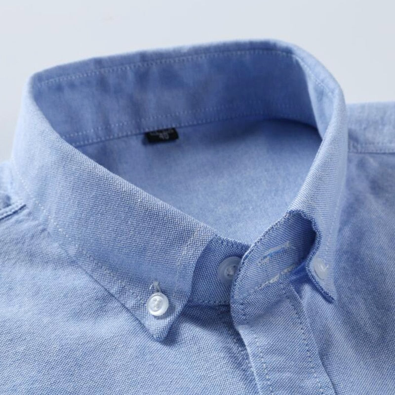 Embroidery Horse Pocket Solid Turn-Down Collar Shirt