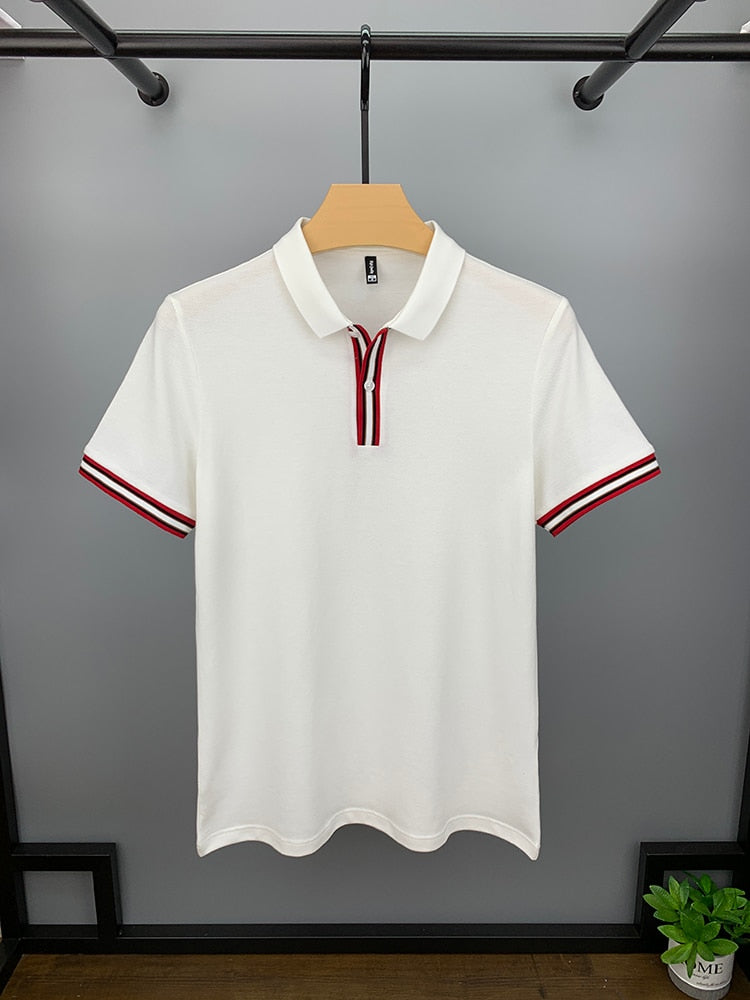 Double Button Solid Men Polo Shirt