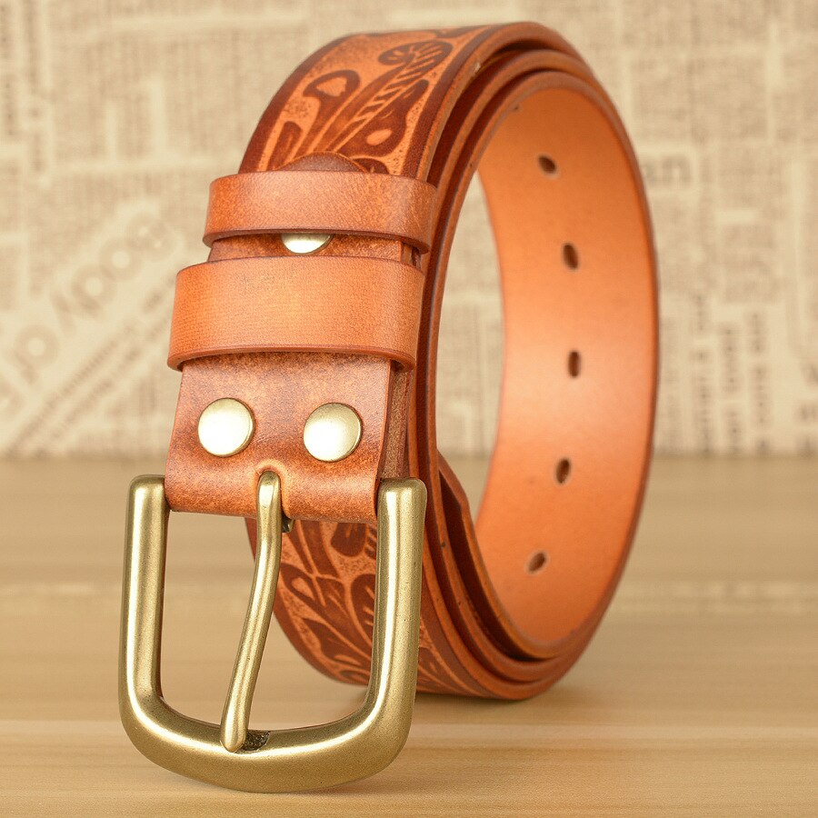 Vintage Engraving Pattern Leather Belt