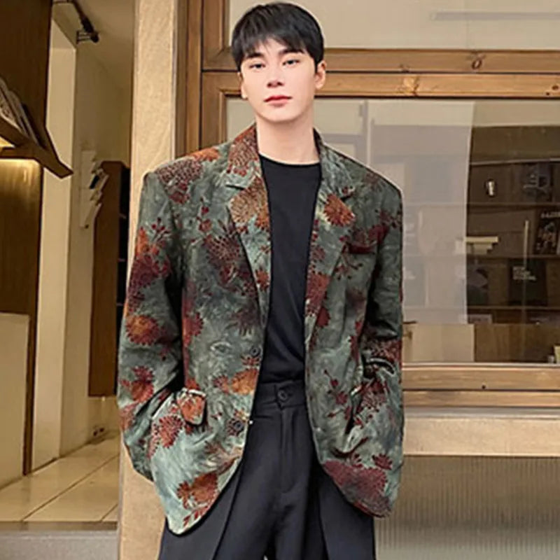 Chic Jacquard Shoulder Design Blazer