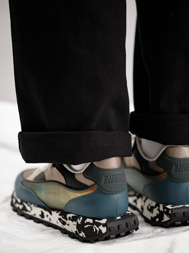 Sunset Blue Marble Style Low-Top Sneakers