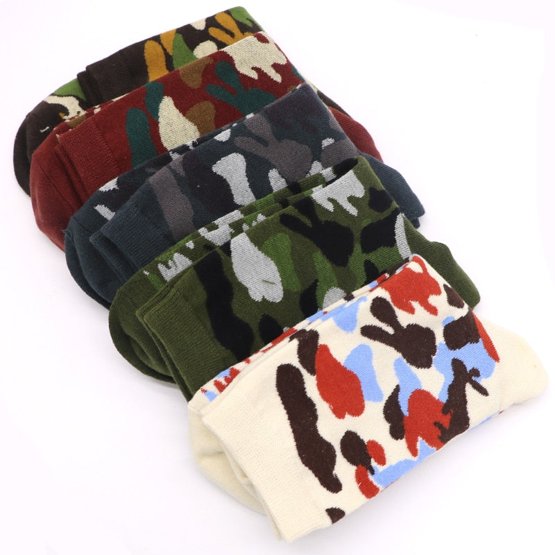Colourful Camouflage Art Print Men Socks