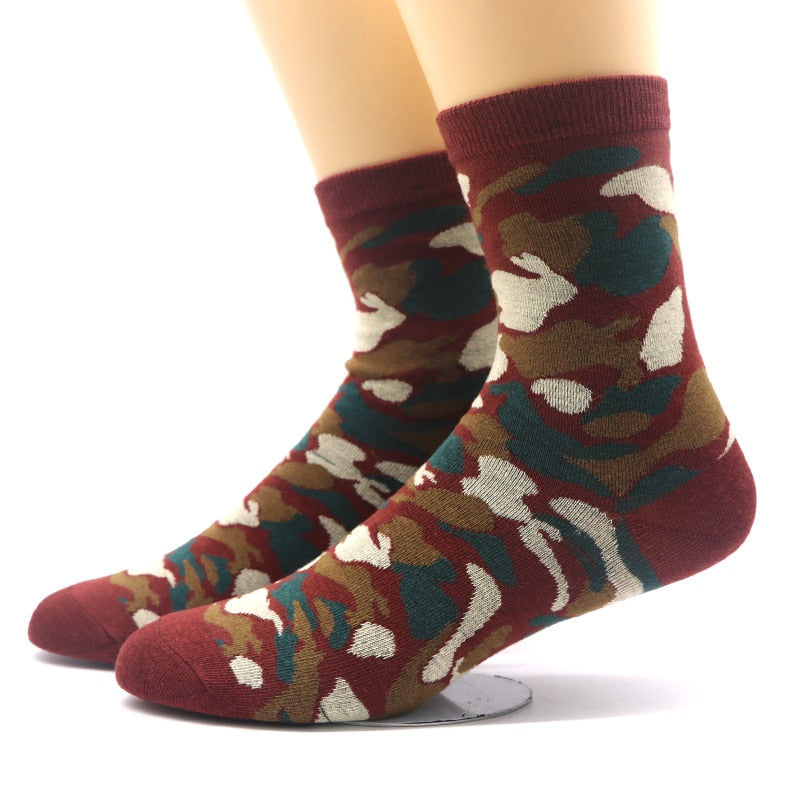 Colourful Camouflage Art Print Men Socks