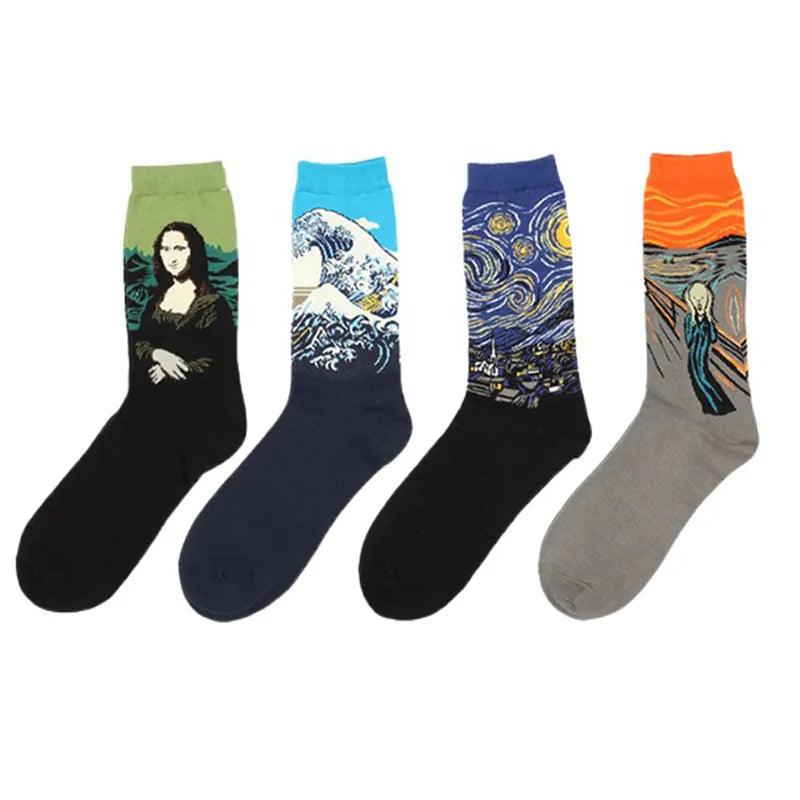 Retro Art Oil Painting Series Socks