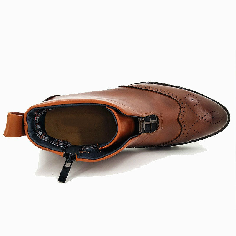 Pointed Toe Clean Casual Style Men Ankle Boots