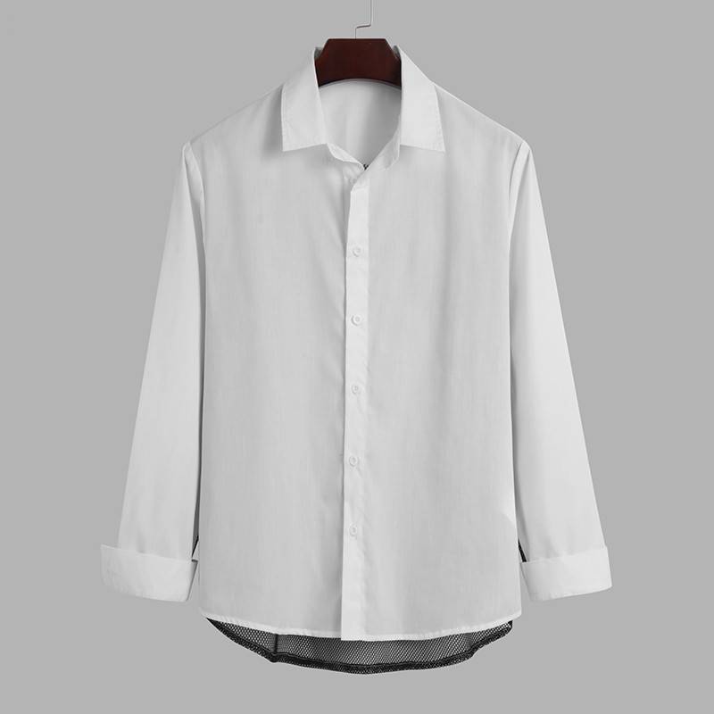 See-Through Back Long-Sleeved Shirts