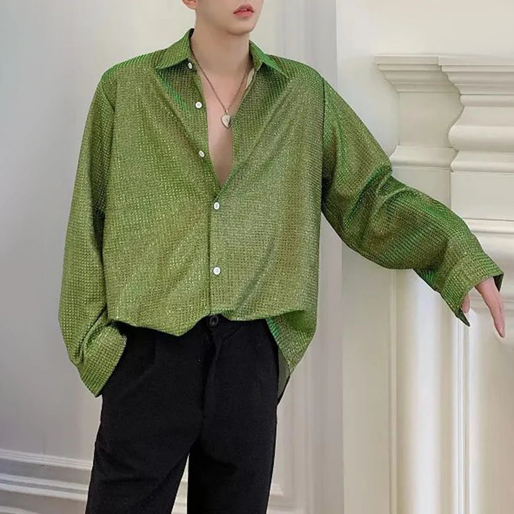 Shiny Bright Silk Woven Shirt