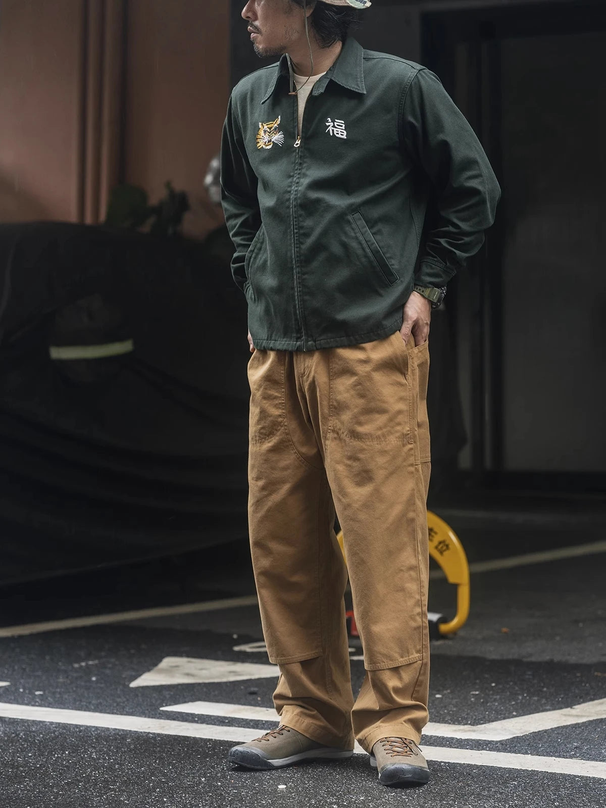 Tiger Embroidered Single Breasted Jacket