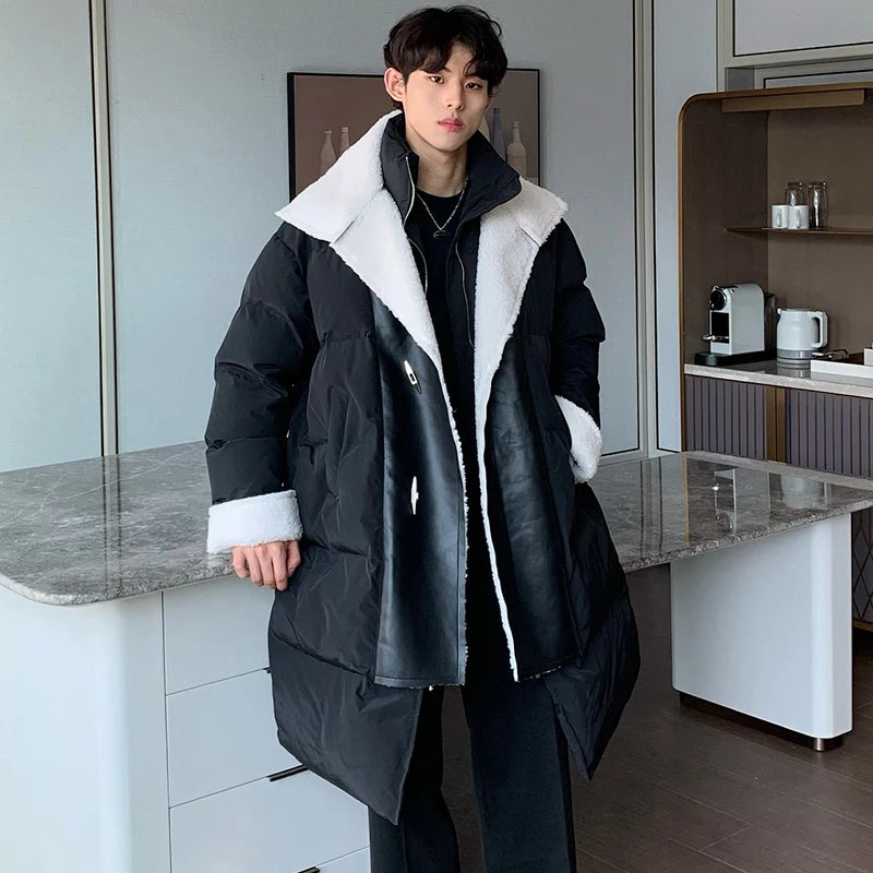 Lamb Wool Cotton Thickened Lapel Coat