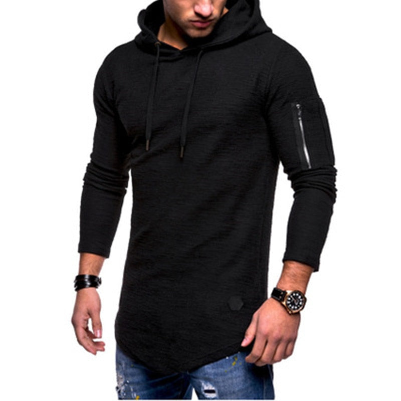 Casual Solid Colour Hoodies Long Sleeves Style Men Sweatshirt - FanFreakz