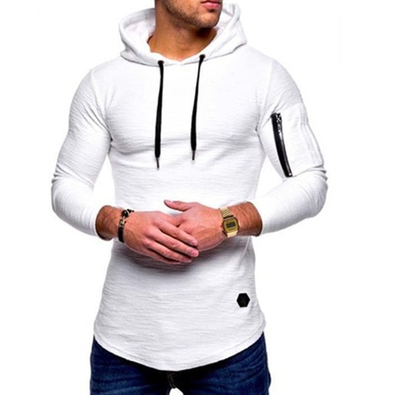 Casual Solid Colour Hoodies Long Sleeves Style Men Sweatshirt - FanFreakz