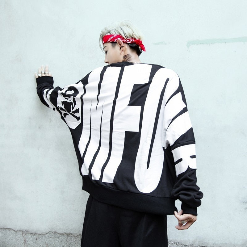 Hip Hop Baggie Style with Big Letter Back Detail Men Sweater