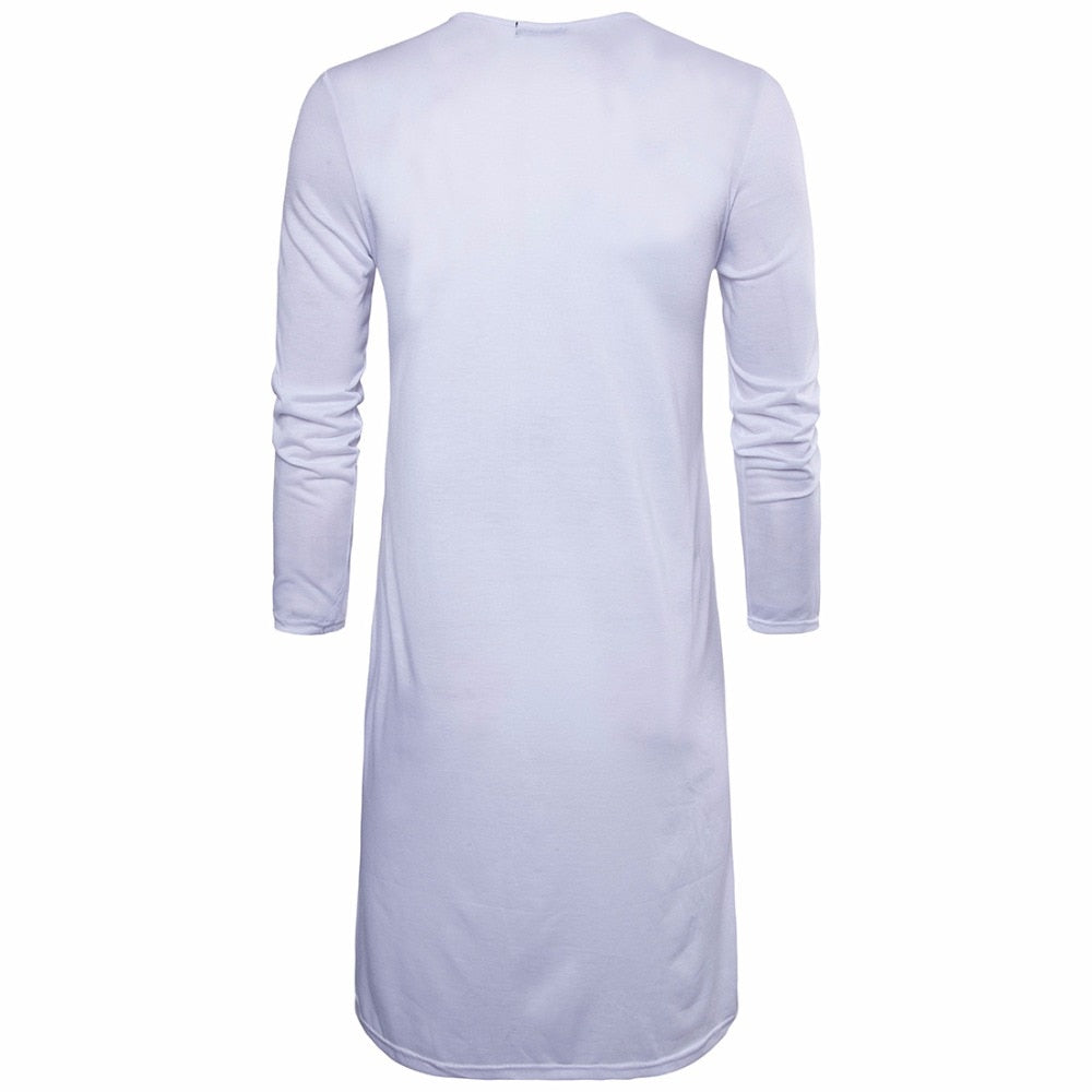 Black White Basic Long Style Men Long Sleeves T-Shirt - FanFreakz