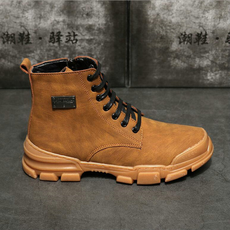 Basic Vintage Martin Style Men Casual Boots - FanFreakz