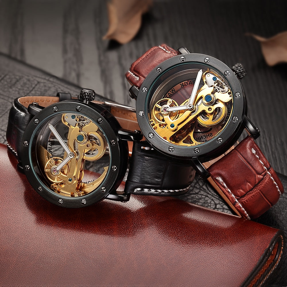 Luxury Automatic Golden Bridge Mechanical Design Men Watch
