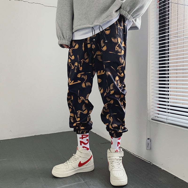 Young Casual Sneakers Print Pattern Men Streetwear Pants