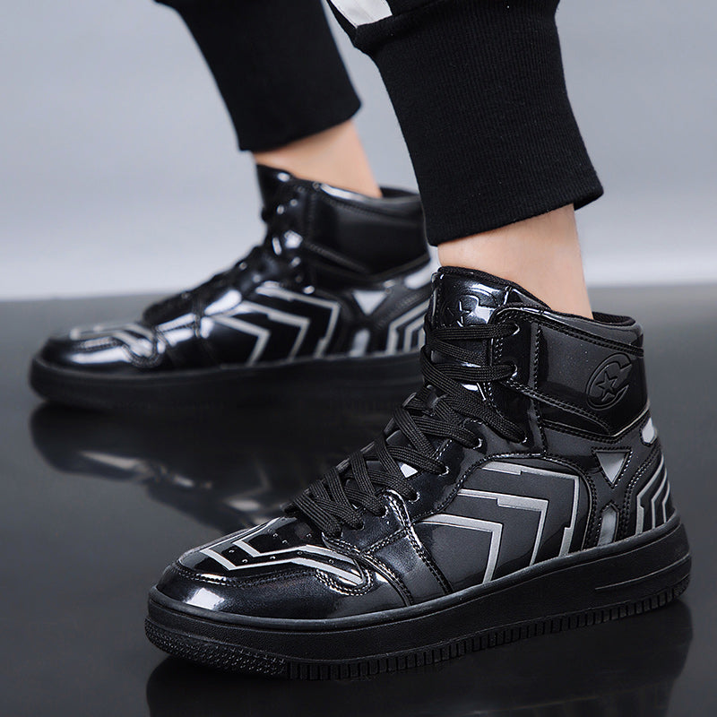 High Top Multicolor Reflective Stripes Men Sneakers