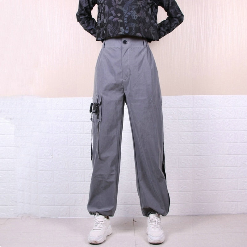 Camo Reflective Hip Hop Light Shiny Streetwear Jogger Style Men Pants