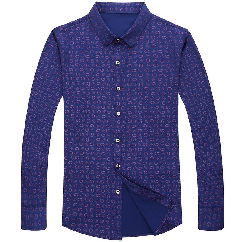 Dg Pattern Men Slim Fit Shirt