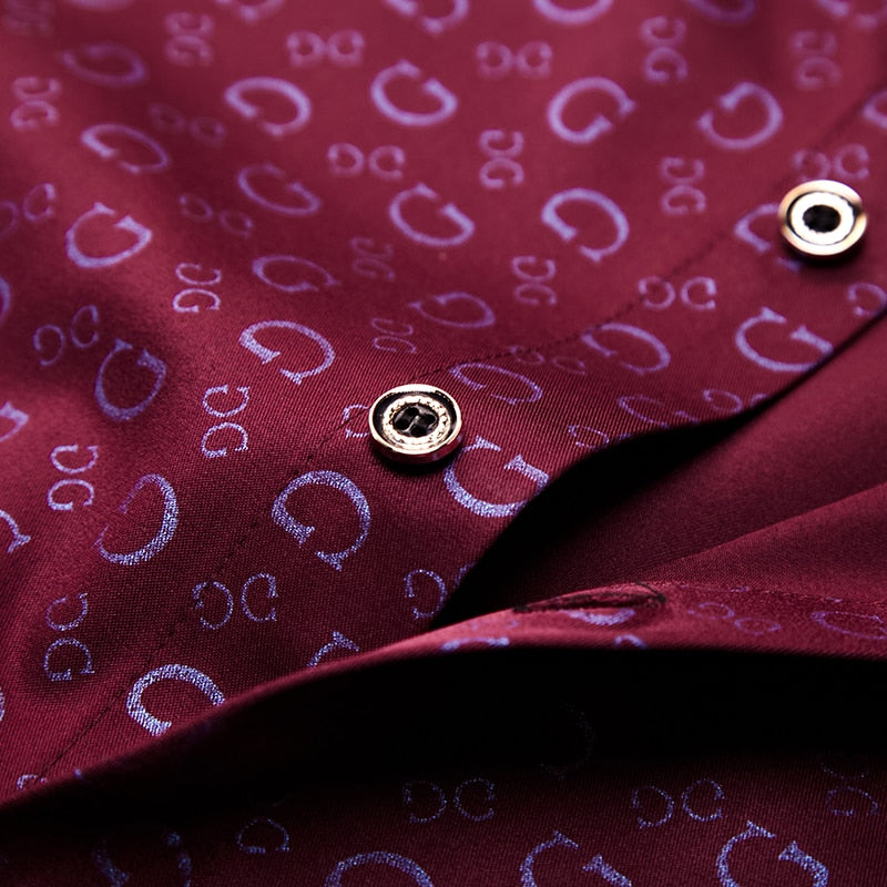 Dg Pattern Men Slim Fit Shirt