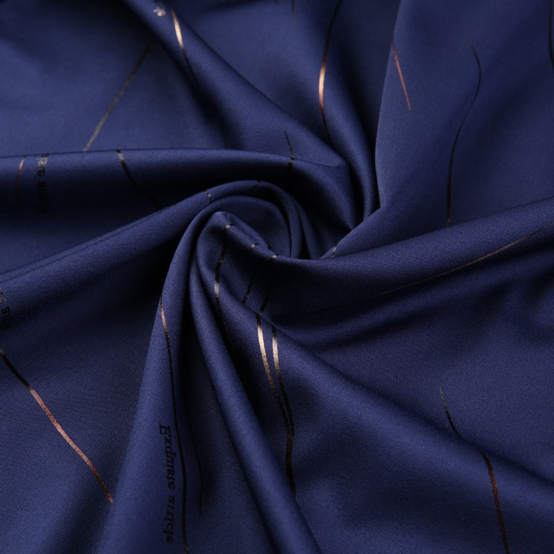 Elegant Seamless Gold Diagonal Lining Long Sleeve Shirt