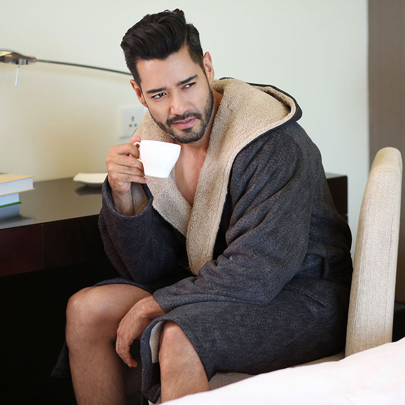 Shawl Collared Solid Winter Pajama Robe