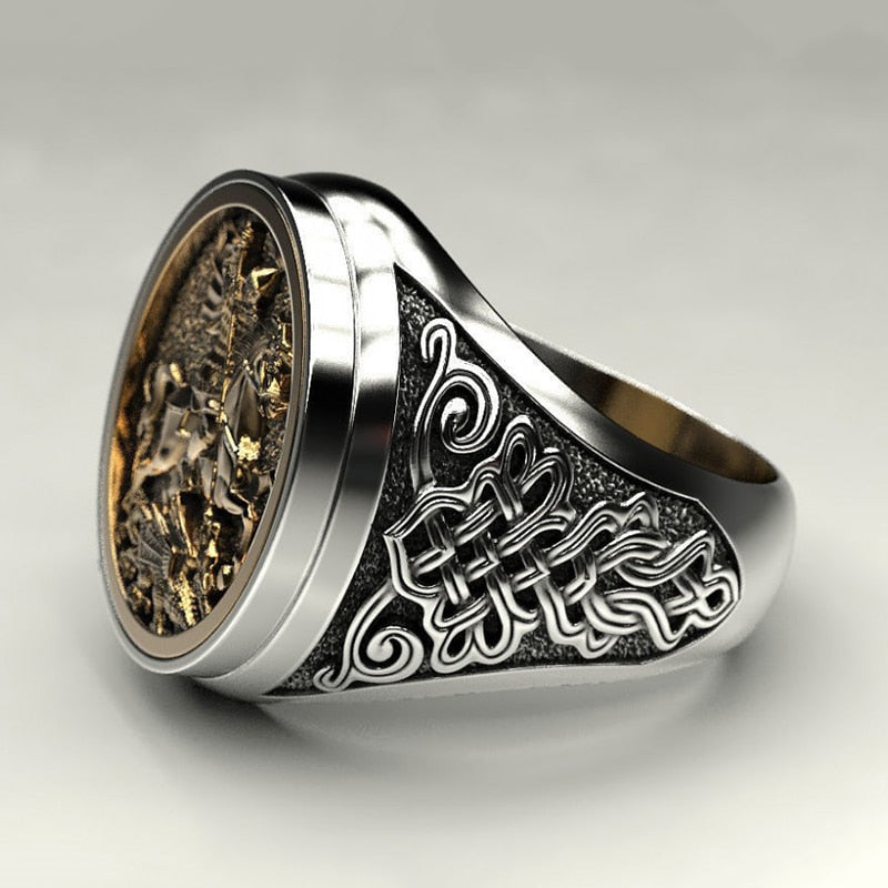 Intricate Dragon, Knight and Wolf Metal Fashion Rings