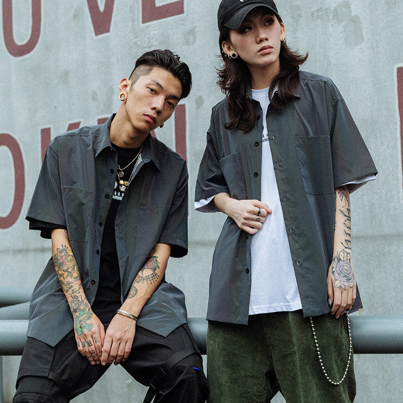 Rainbow UV Reflective Unisex Pocket Short Sleeve Shirt