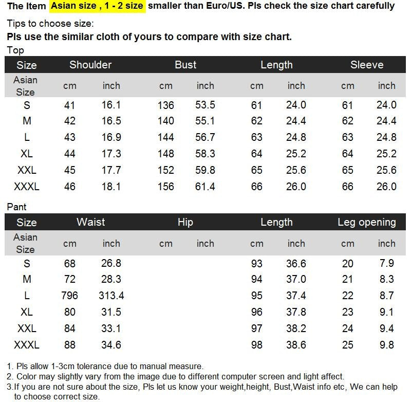 Vintage Print High Collar Men Tracksuit Set