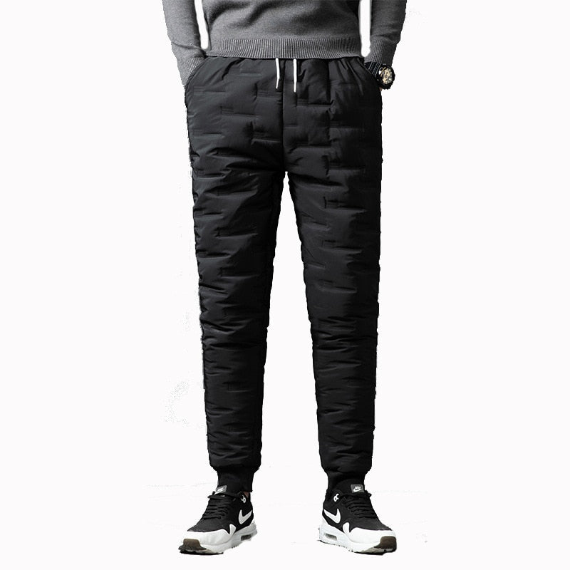 Comfortable Black Winter Down Jogger Pants