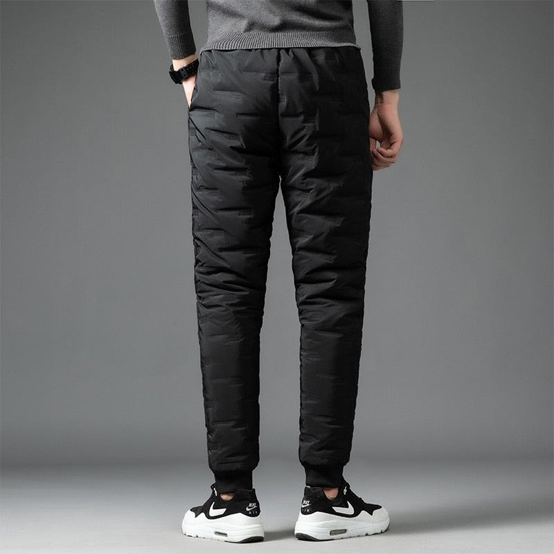 Comfortable Black Winter Down Jogger Pants