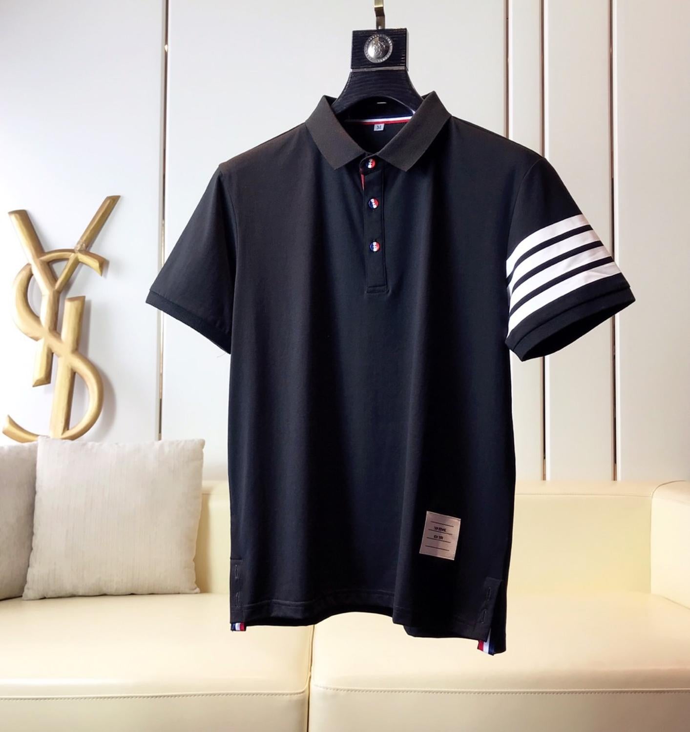 Casual Polo Shirt with Four Stripes